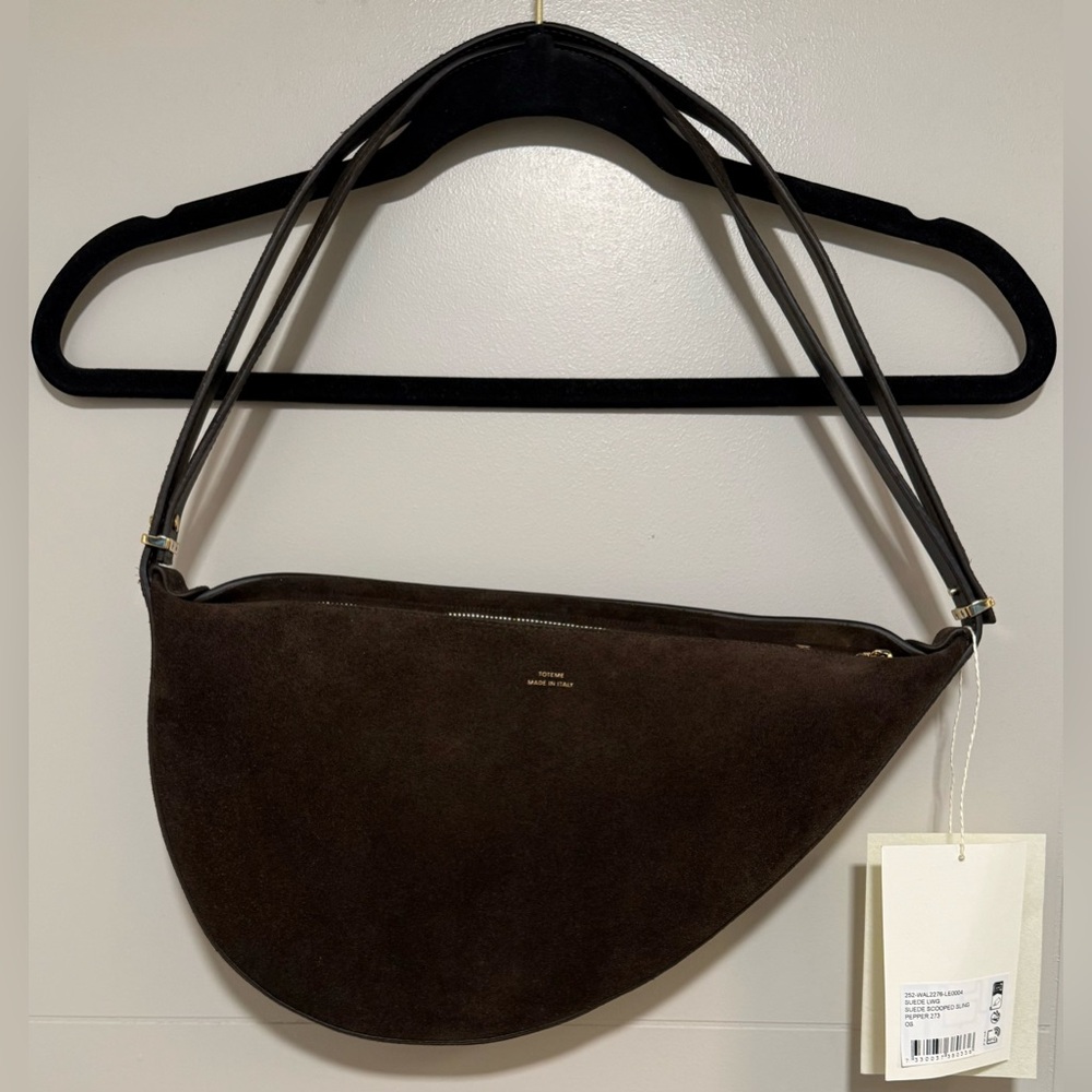 Toteme Suede Sooped Sling Bag, Pepper - Picture 7 of 16